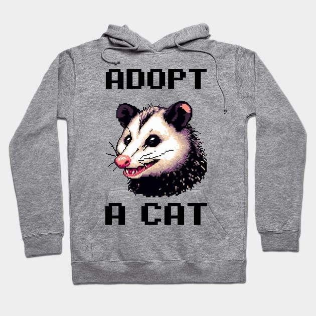 Adopt A Cat Pixel Hoodie by PXLART